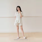 Đồ bộ mặc nhà Mialala pyjama dáng ngắn lụa latin 5464 DMN02015464 — ảnh 3