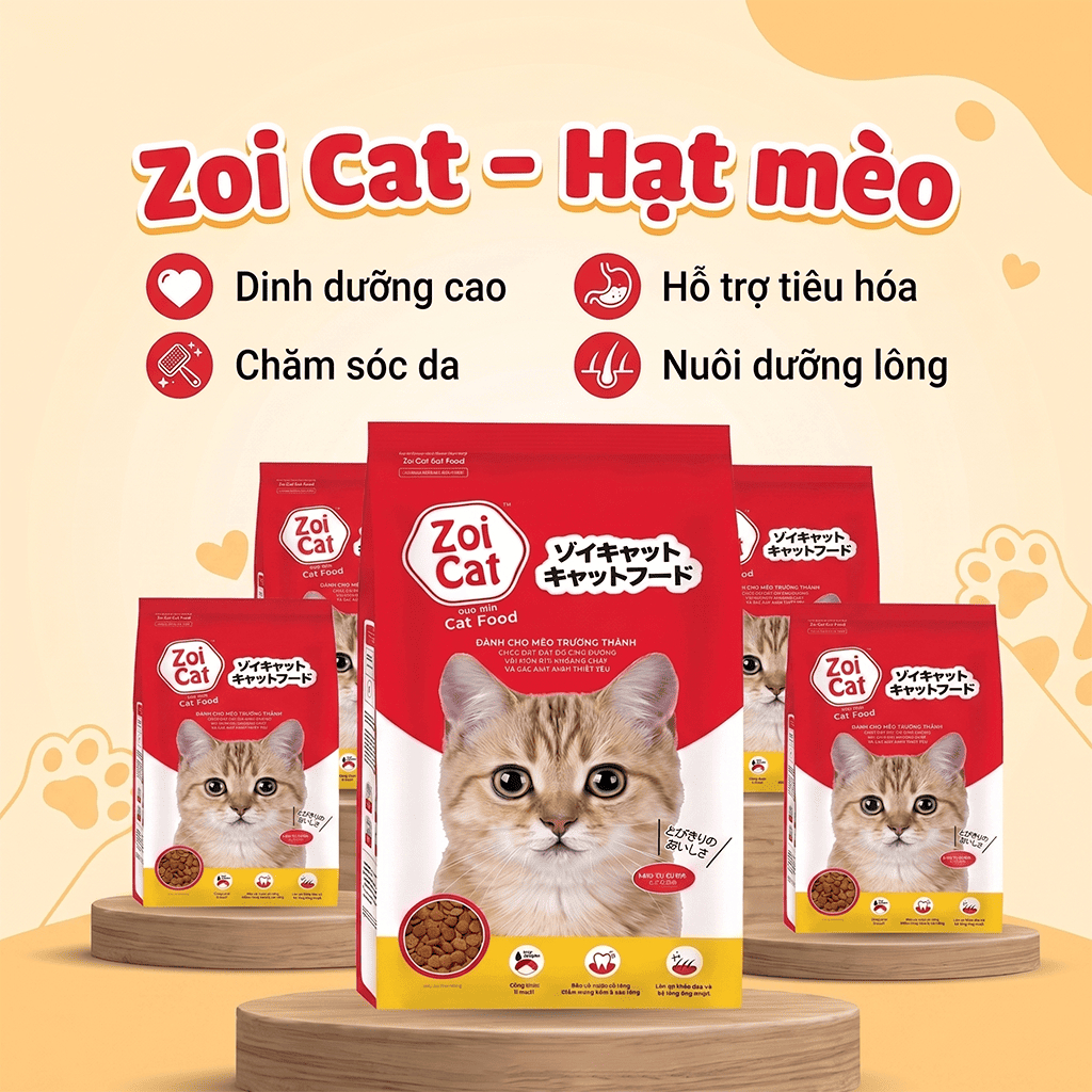Hạt cho mèo Zoi Cat 1kg combo 10 gói , Hạt Zoi Cat 1kg cung cấp dinh dưỡng cho mèo mọi lứa tuổi
