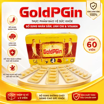 GoldPGin Hộp 60 Viên Nang Mềm Chính Hãng (12 Vỉ x 5 Viên) - Bổ Sung Nhân Sâm, Linh Chi, Vitamin