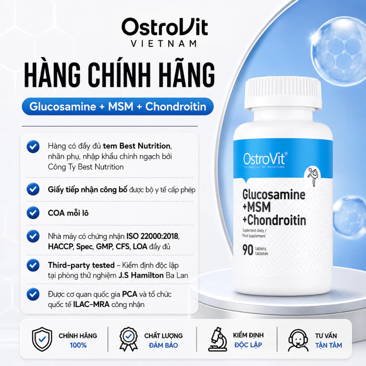 OstroVit Glucosamine + MSM + Chondroitin (90 Viên) – Hỗ Trợ Sụn Khớp & Xương Khỏe Mạnh – 2