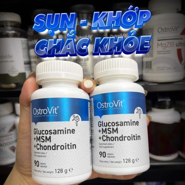 OstroVit Glucosamine + MSM + Chondroitin (90 Viên) – Hỗ Trợ Sụn Khớp & Xương Khỏe Mạnh – 6