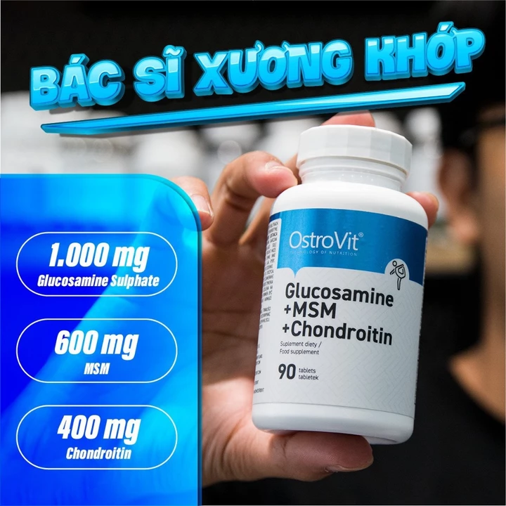 OstroVit Glucosamine + MSM + Chondroitin (90 Viên) – Hỗ Trợ Sụn Khớp & Xương Khỏe Mạnh – 7