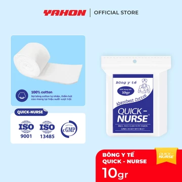 Bông Cuộn Y Tế QUICK-NURSE Bao 10g | Bông Gòn Tự Nhiên, Sơ Cứu Vết Thương Tiêu Chuẩn CGMP