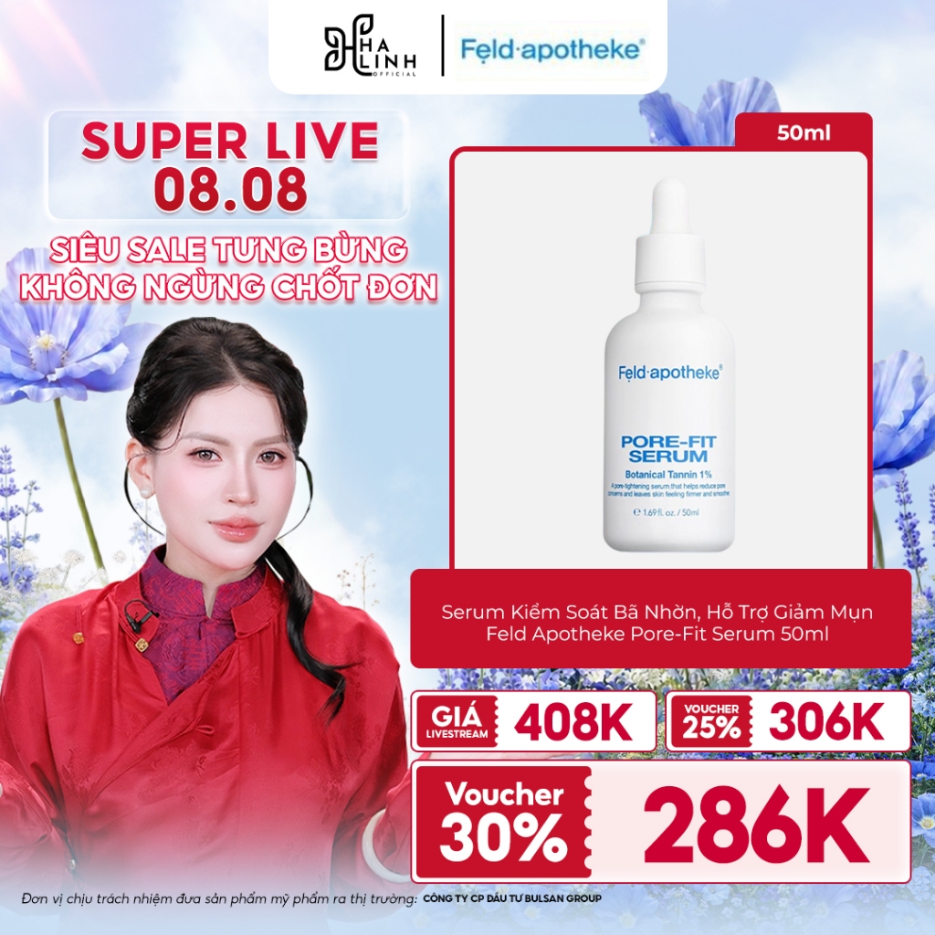 Serum Thu Nhỏ Lỗ Chân Lông, Kiểm Soát Bã Nhờn, Ngừa Mụn Feld Apotheke Pore-Fit Serum 50ml