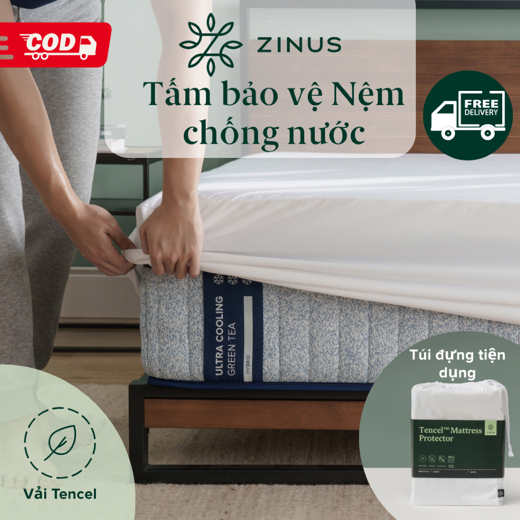 Tấm Bảo Vệ Nệm Zinus Tencel Chống Nước Cao Cấp