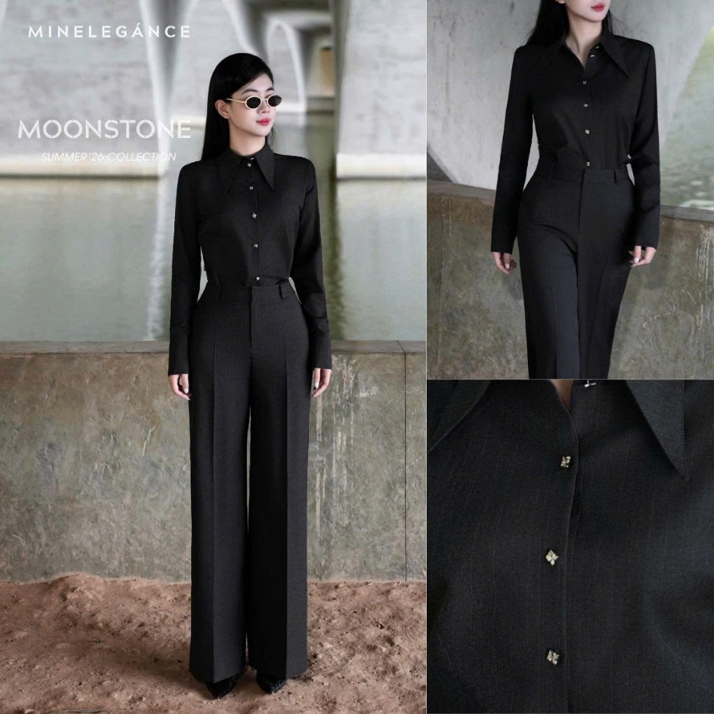 MINELEGÁNCE | SET ÁO SƠ MI CỔ ĐỨC & QUẦN ỐNG ĐỨNG THANH LỊCH, SANG TRỌNG - MIN127