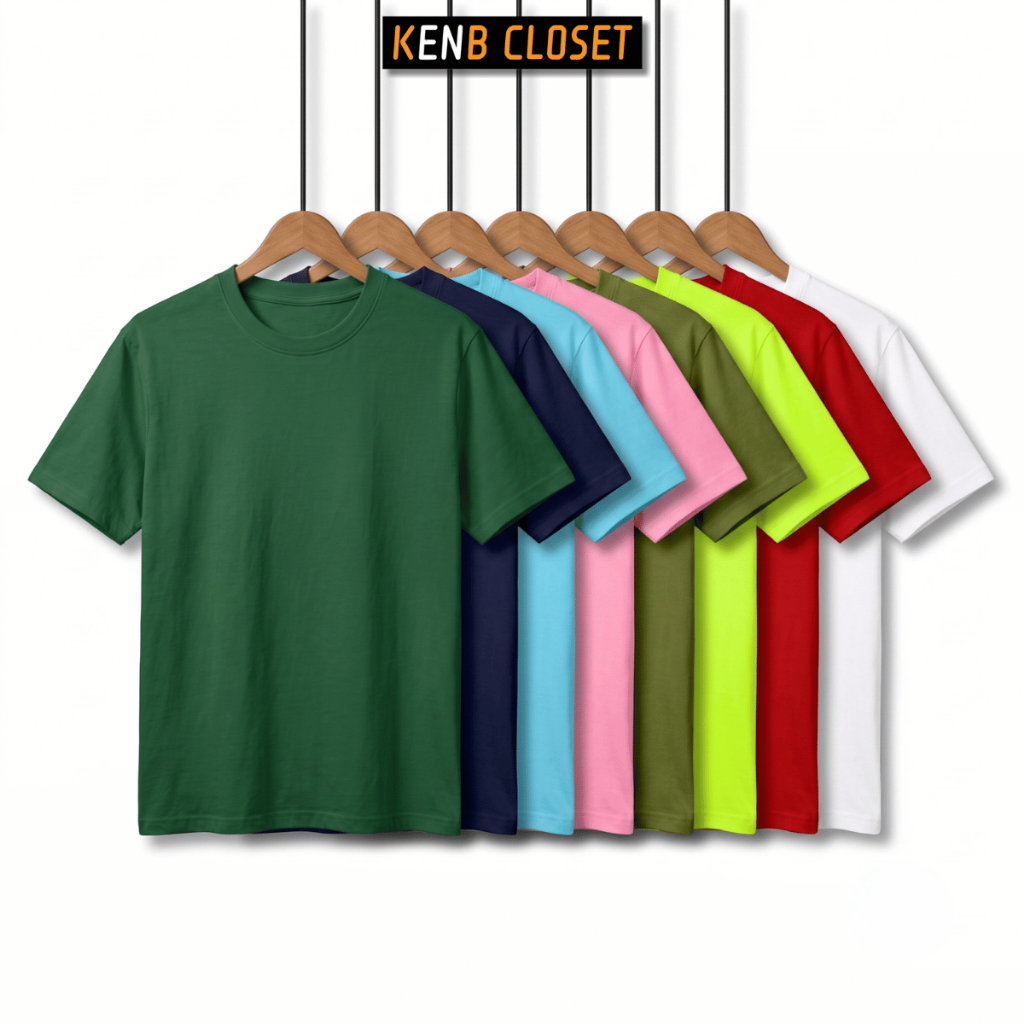 Áo Thun Trơn Cổ Tròn Basic KENB CLOSET Form Chuẩn Dành Cho Nam Nữ, Áo Phông Ngắn Tay Vải Mềm Mịn Thoáng Mát Nhiều Màu | BigBuy360 - bigbuy360.vn