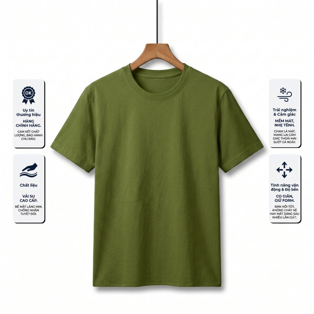 Áo Thun Trơn Cổ Tròn Basic KENB CLOSET Form Chuẩn Dành Cho Nam Nữ, Áo Phông Ngắn Tay Vải Mềm Mịn Thoáng Mát Nhiều Màu | BigBuy360 - bigbuy360.vn