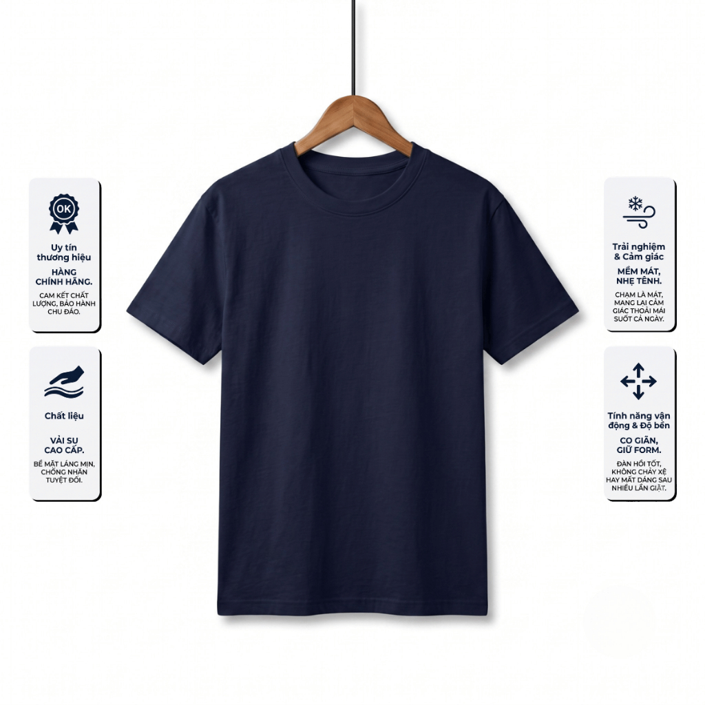 Áo Thun Trơn Cổ Tròn Basic KENB CLOSET Form Chuẩn Dành Cho Nam Nữ, Áo Phông Ngắn Tay Vải Mềm Mịn Thoáng Mát Nhiều Màu | BigBuy360 - bigbuy360.vn