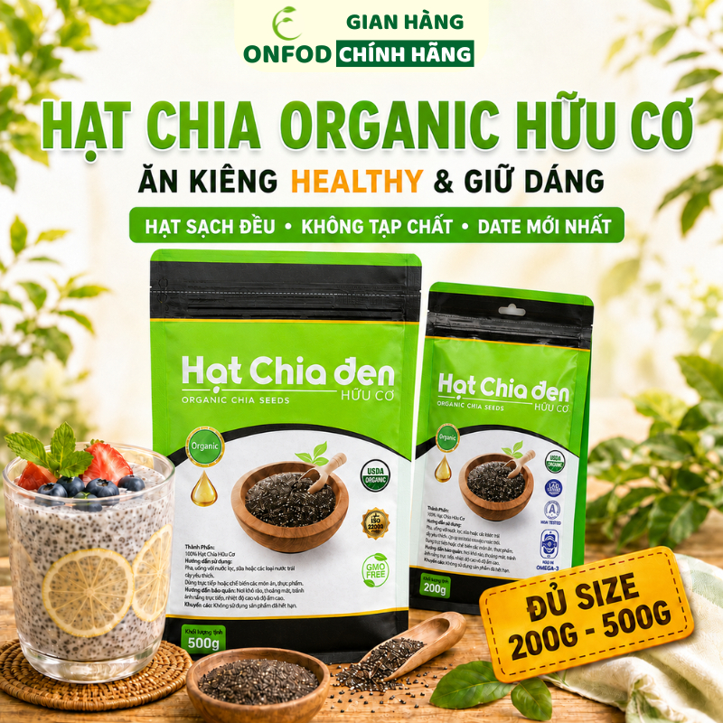 Các loại hạt chia hữu cơ nhập khẩu úc peru Wellbeing ăn dặm eat clean healthy thực dưỡng giảm cân 500g