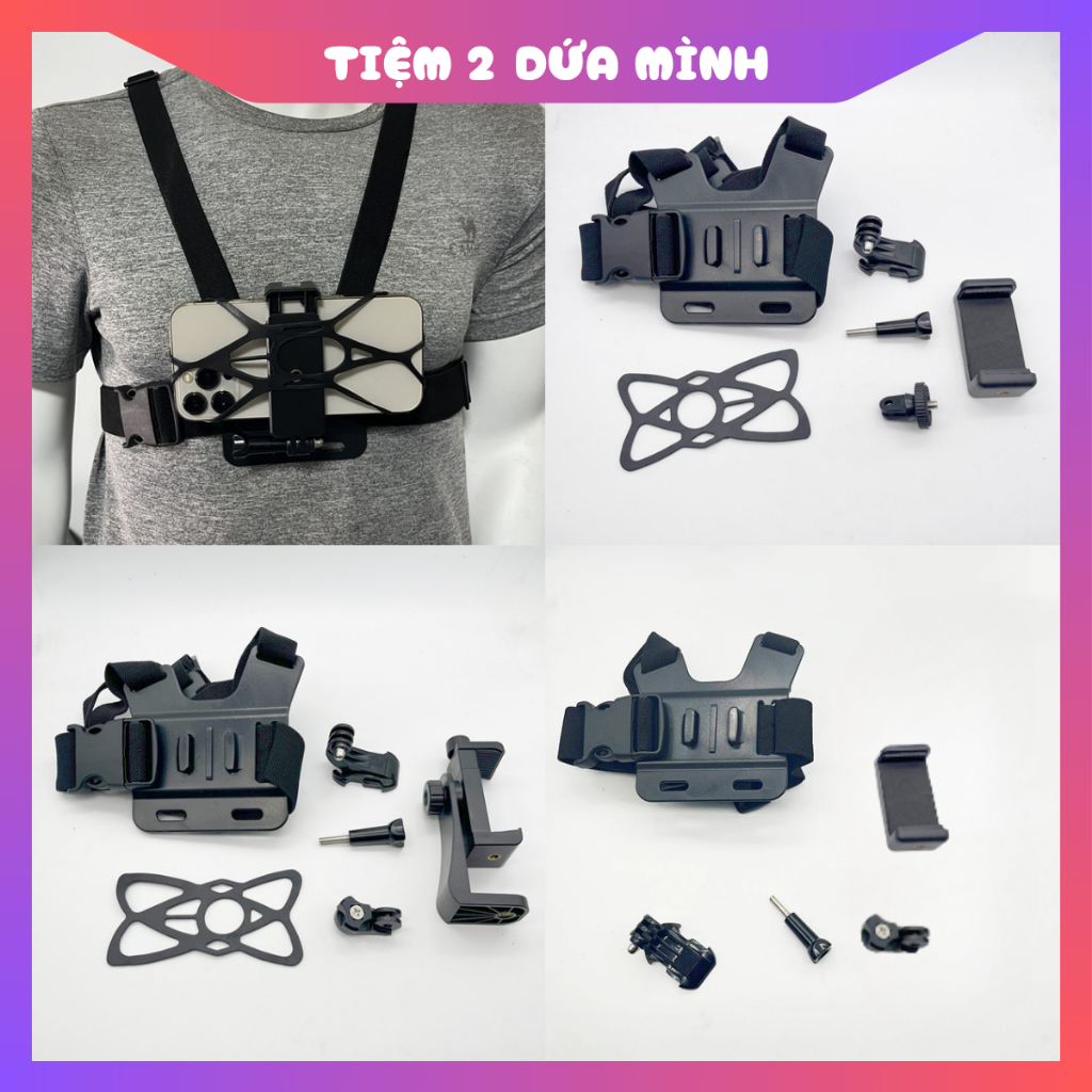 Đai Dây Đeo Ngực cho Điện thoại và camera hành trình, máy quay mini thể thao