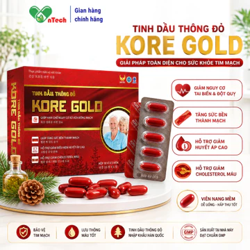 Tnh dầu thông đỏ GOLDWINGS KORE GOLD giảm cholesterol máu hạn chế nguy cơ xơ vữa động mạch điều hóa huyết áp giảm nguy c