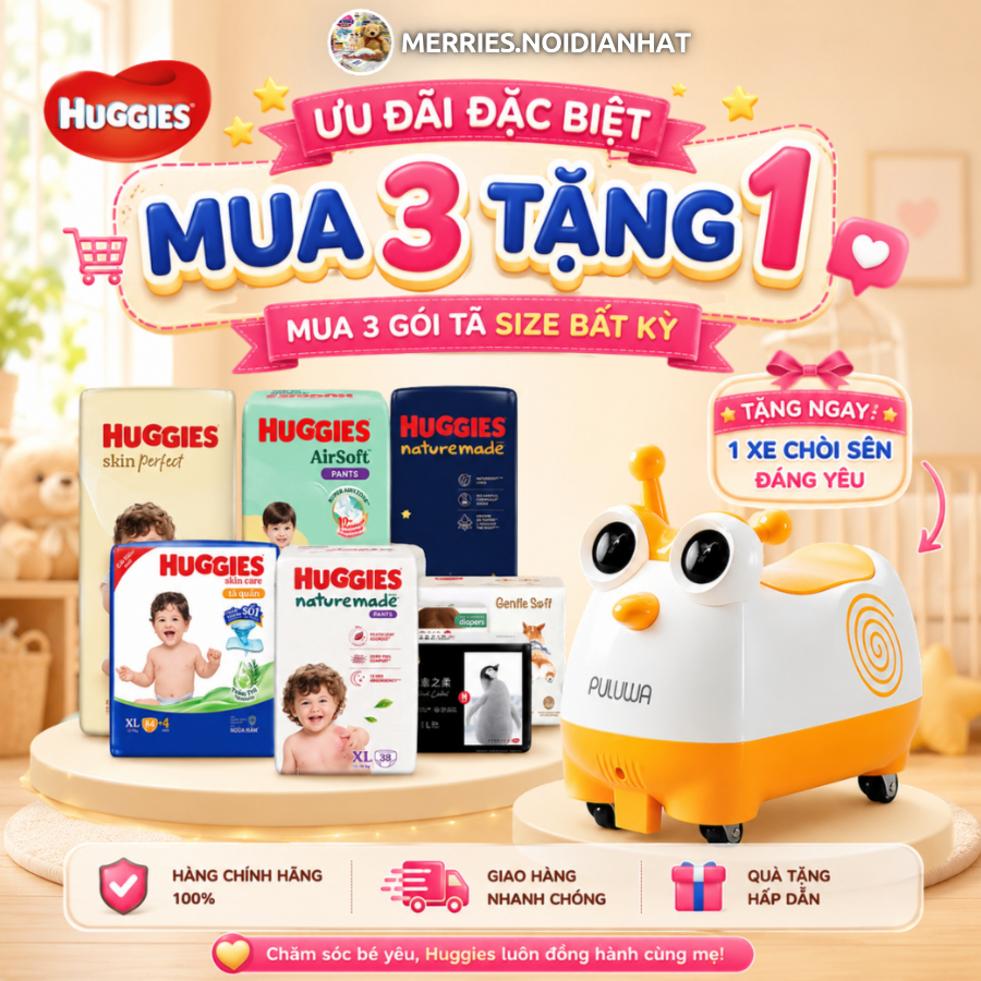 [MUA 3 TẶNG 1] TÃ BỈM DÁN/ QUẦN HUGGIES CHÍNH HÃNG ĐỦ SIZE