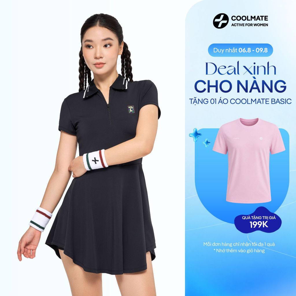 [MUA VÁY TẶNG ÁO] Váy Polo thể thao Pickleball Dink Shot nhẹ, co giãn, thoáng khí - Coolmate Active For Women