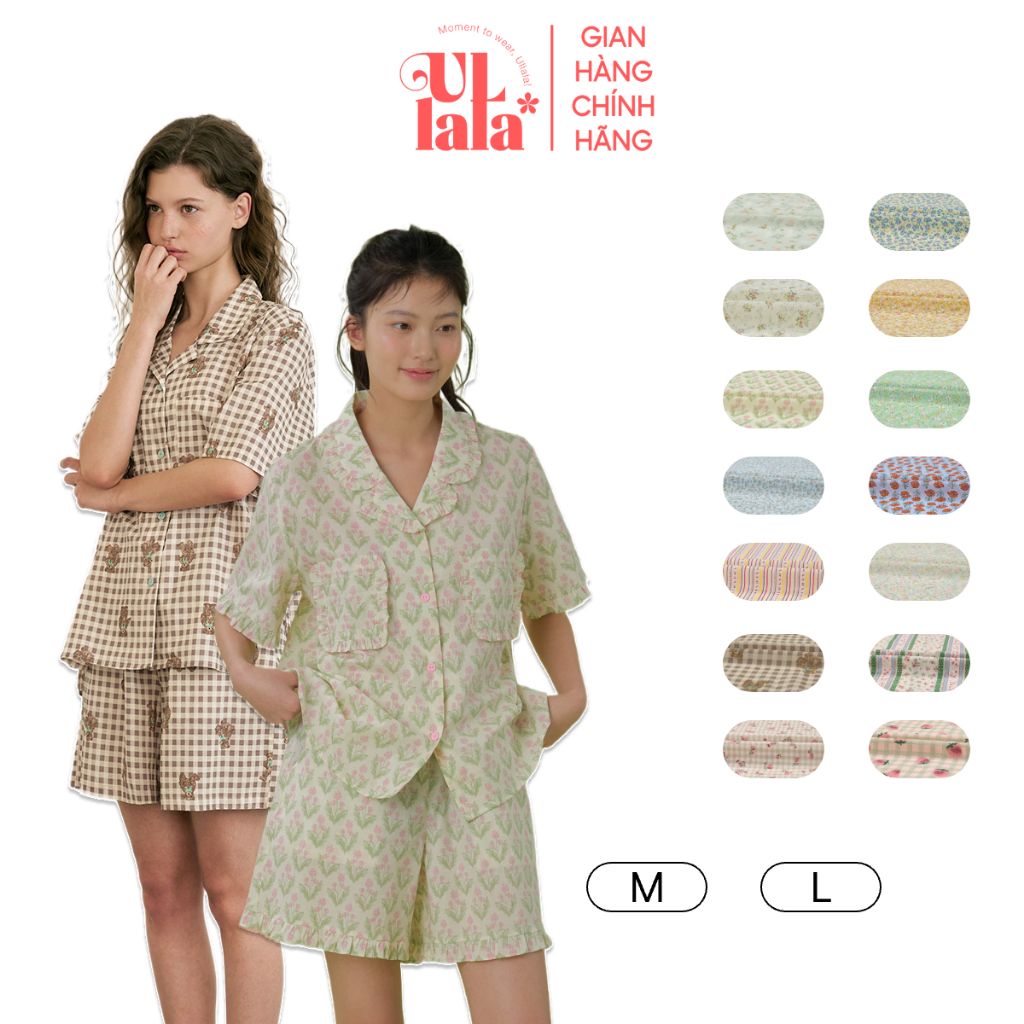 Ullala Pajamas Bộ ngủ mặc nhà nữ dòng Basic ngắn size M/L