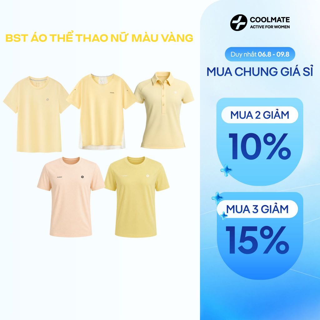 [MUA 2 GIẢM 10%] BST Áo thể thao Nữ TONE MÀU VÀNG thoáng khí dễ vận động - Coolmate Active For Women