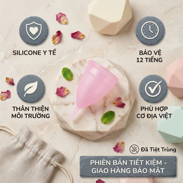 Cốc nguyệt san (cốc kinh nguyệt) silicon cao cấp mềm mại dễ sử dụng size XS