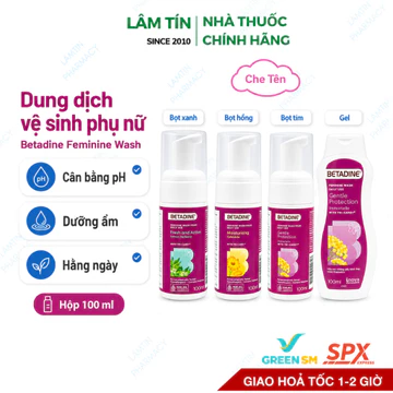Betadine Dung dịch vệ sinh phụ khoa dạng xịt bọt và gel 100ml 250ml hàng chính hãng (sử dụng hàng ngày)