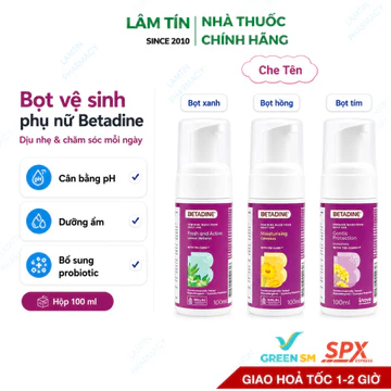 ( Date xa) Combo Betadine dung dịch vệ sinh phụ khoa dạng bọt và gel Chính Hãng 100ml 250ml