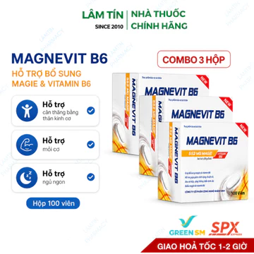 ( Mua Combo 3h giá tốt ) Magie b6 Hữu Cơ Giảm Căng Thẳng Chuột Rút Đau Mỏi Cơ Hỗ Trợ Giấc Ngủ Tăng Tập Trung 100v