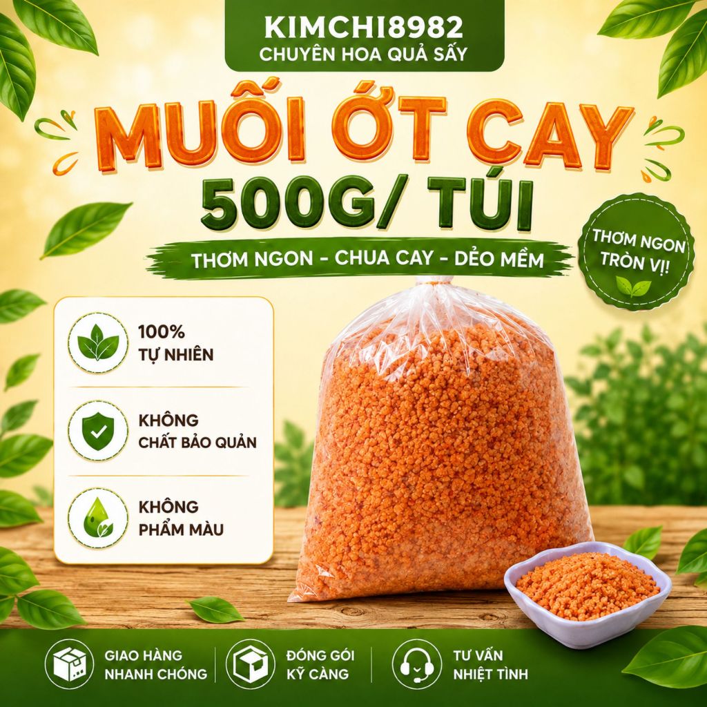 Muối Ớt Cay Vừa Chay Mặn Đều Dùng Được 500g/ túi