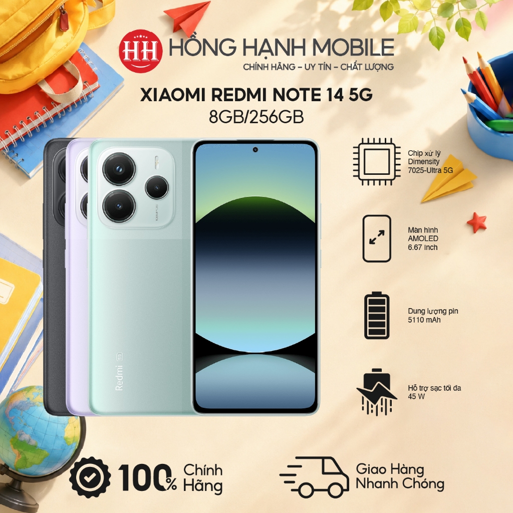 Điện Thoại Xiaomi Redmi Note 14 5G 8GB/256GB – Hàng Chính Hãng