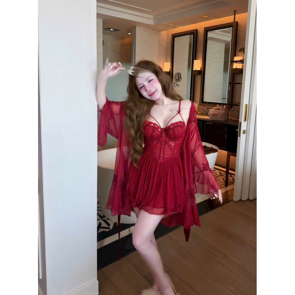 Váy Ngủ Lụa Cao Cấp JOLISEXY Hoa Ren Ngực | BigBuy360 - bigbuy360.vn