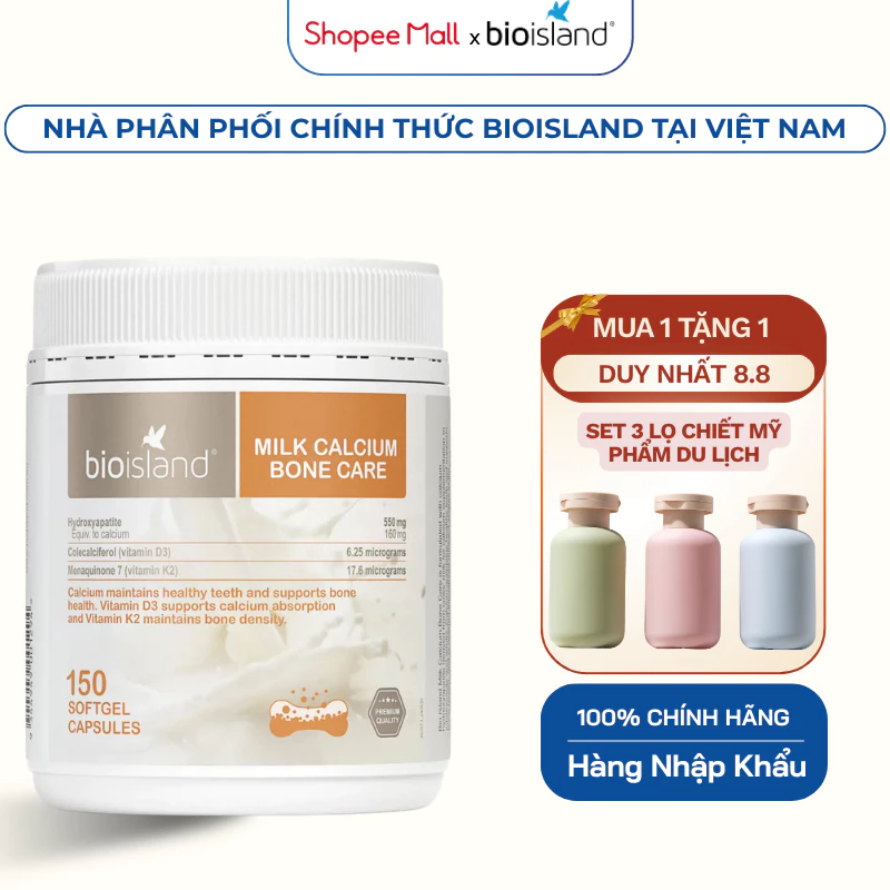 Viên Nang Canxi Sữa Hữu Cơ Bioisland Canxi Cho Mẹ Bầu Và Sau Sinh, Trẻ Dậy Thì, Người Trưởng Thành Và Người Cao Tuổi — ảnh 1