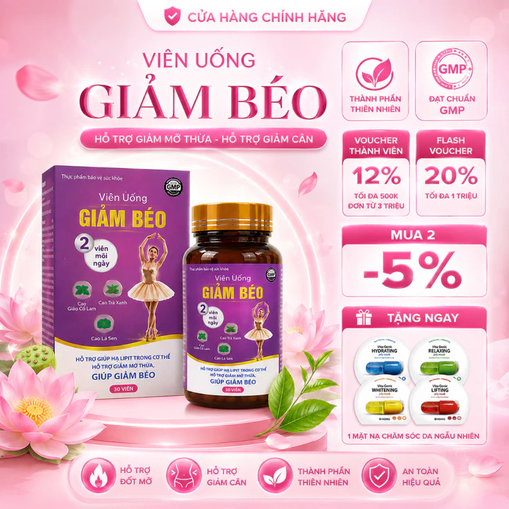Giảm Cân Cao Trà Xanh Viên Uống Giảm Mỡ Bụng An Toàn không phải là thuốc giảm cân Hộp 30 Viên