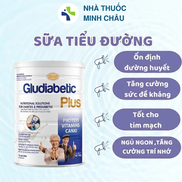 Sữa Tiểu Đường GLUDIABETIC PLUS - Bổ sung dinh dưỡng người tiểu đường 400g / 900g