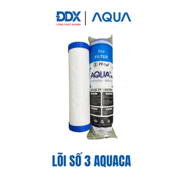 Lõi lọc PP 10" vằn Aqua | Lõi lọc số 3 aqua tinh giữ cặn mịn, tăng hiệu quả lọc, độ bền cao
