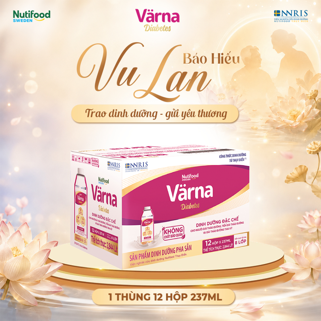 Sữa Bột Pha Sẵn Varna Diabetes (Thùng 12 hộp giấy x 237ml) – Hỗ Trợ Ổn Định Đường Huyết