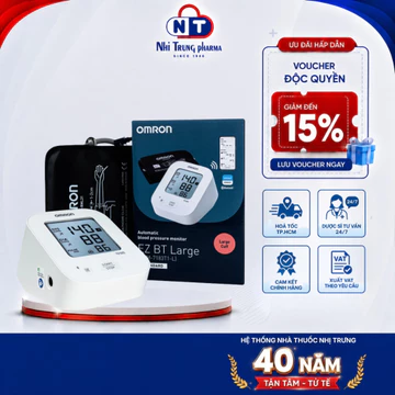 [HỎA TỐC HCM] Máy Đo Huyết Áp Bắp Tay Omron Ez BT Large Hem 7183T1-L Hỗ Trợ Đo Huyết Áp, Nhịp Tim
