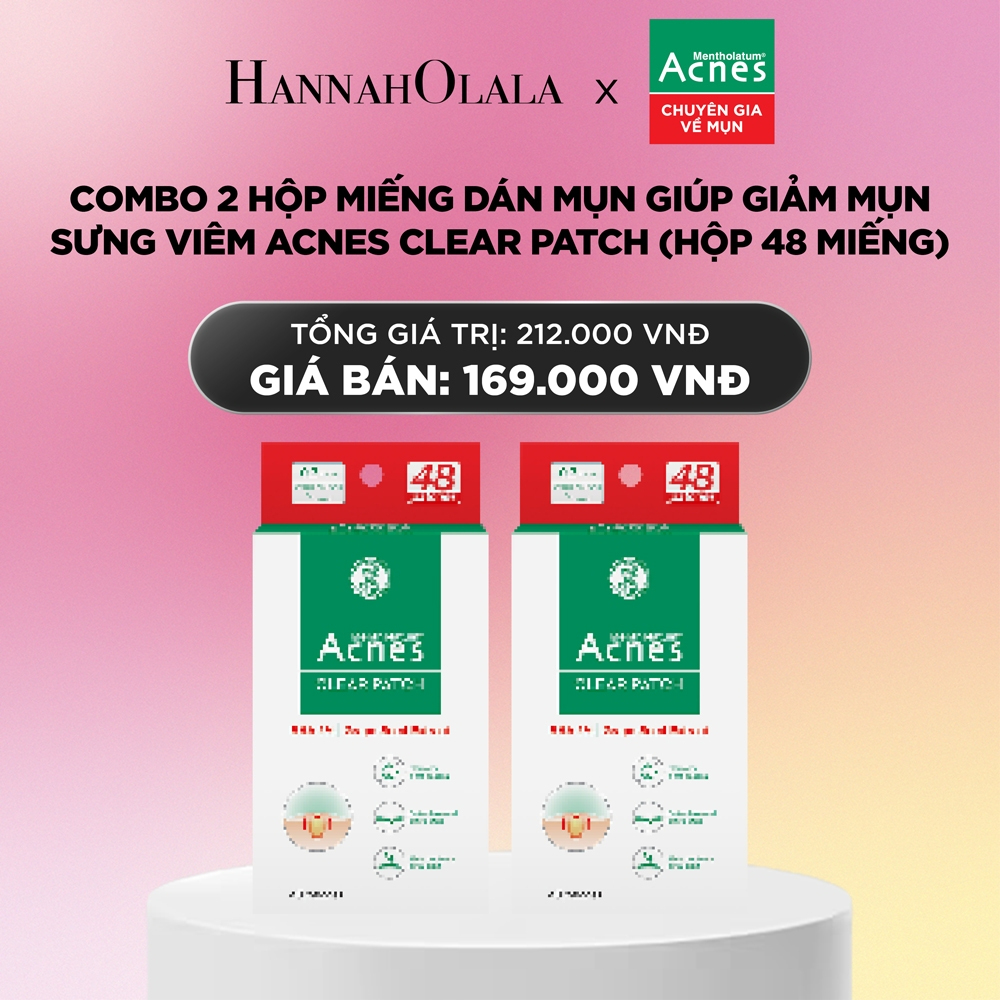Combo 2 Hộp miếng dán mụn giúp giảm mụn sưng viêm Acnes Clear Patch (Hộp 48 Miếng x 2)