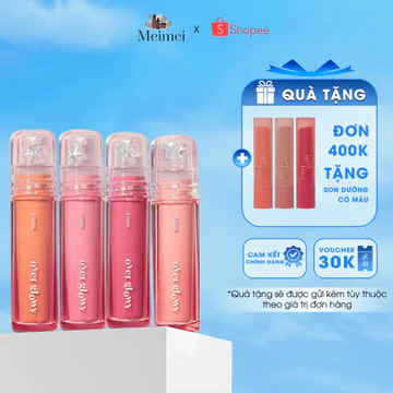 [MUA 1 TẶNG 1] Son Tint Bóng Căng Mọng Môi Etude Over Glowy Tint 3g
