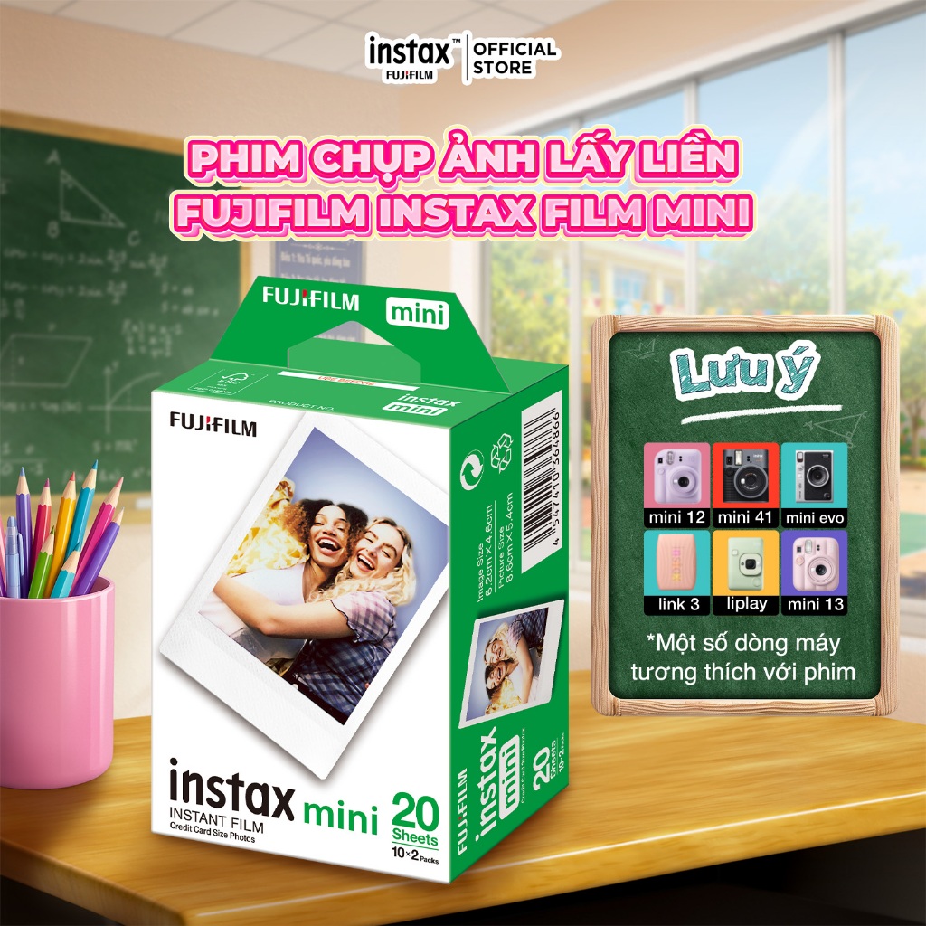 Phim Chụp Ảnh Lấy Liền Fujifilm instax Film Mini Viền Trắng – Dùng Cho mini 12, mini 13, mini Evo