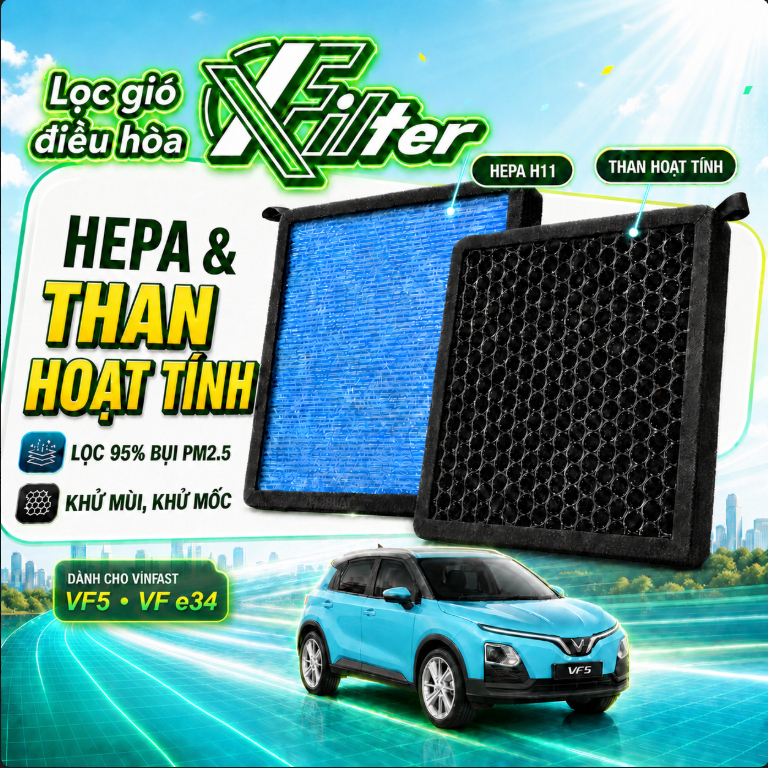 Lọc gió điều hòa VF5 / Limo Green / VF6-7-8-9 / VF3 / VFe34 / Fadil / Lux A/ SA /. lọc ô tô Vinfast