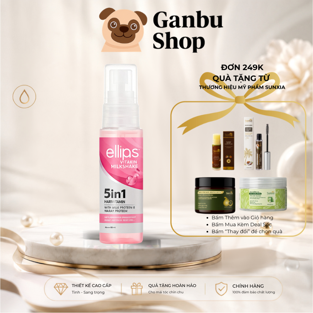 Xịt Dưỡng Tóc Ellips Hair Vitamin Mượt Tóc, Phục Hồi Hư Tổn, Giảm