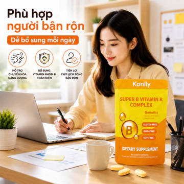 [Konily] Vitamin B Complex 8 loại vitamin B | Giảm mệt mỏi căng thẳng | Hỗ trợ chuyển hóa năng lượng | Hỗ trợ sức khỏe d