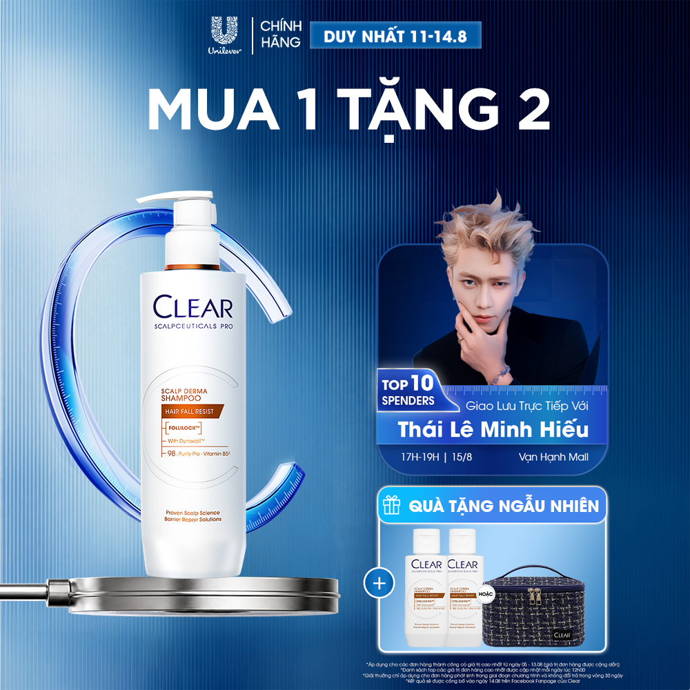 [MỚI] Dầu Gội Chuyên Dụng Giúp Tóc Trông Dày Hơn Clear Pro Hairfall Resist 300G