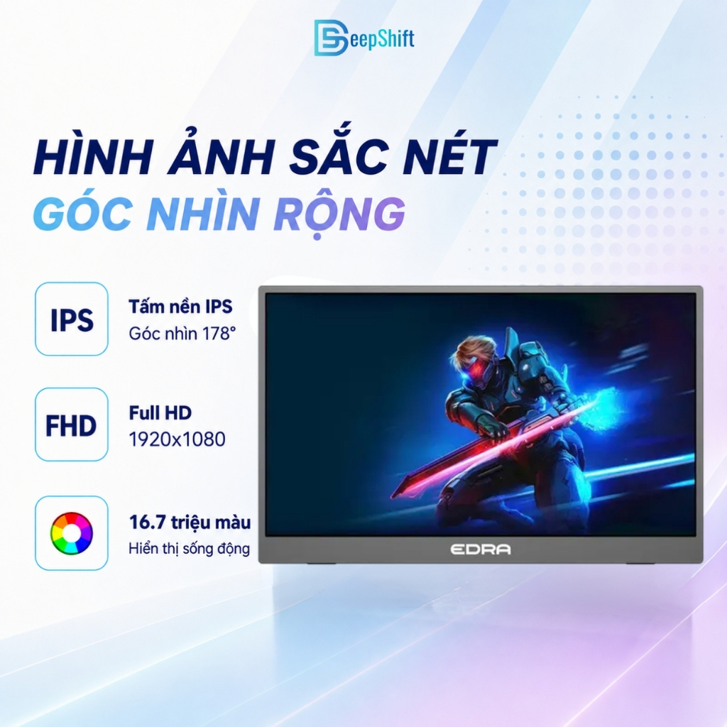 Màn Hình Di Động EDRA EPM16F60S 15.6 Inch FHD IPS 60Hz HDR10 | BigBuy360 - bigbuy360.vn