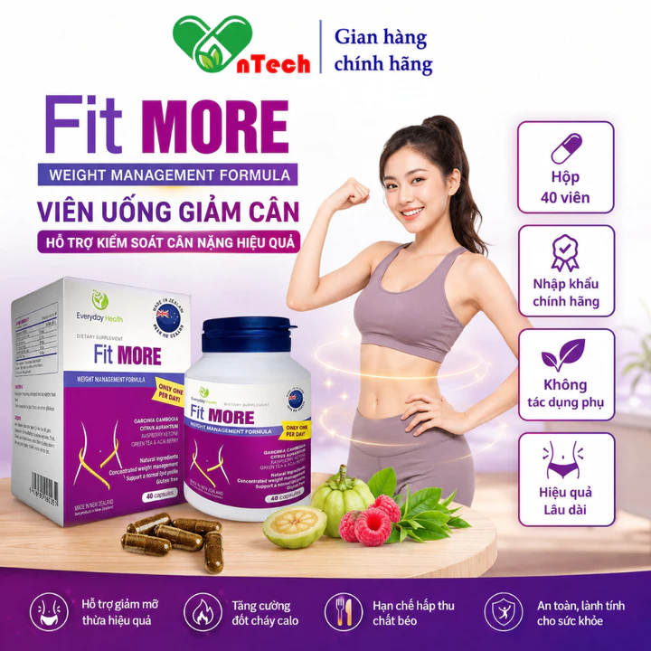Giảm cân nhanh Everyday health FIT MORE Giảm cân hiệu quả an toàn không gây tác dụng phụ hộp 40 viên