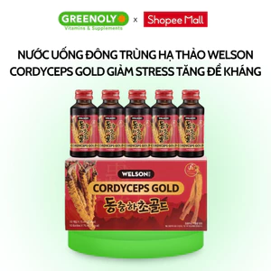 Hộp 10 Chai Nước Uống Đông Trùng Hạ Thảo Welson Cordyceps Gold Giảm Stress Tăng Đề Kháng