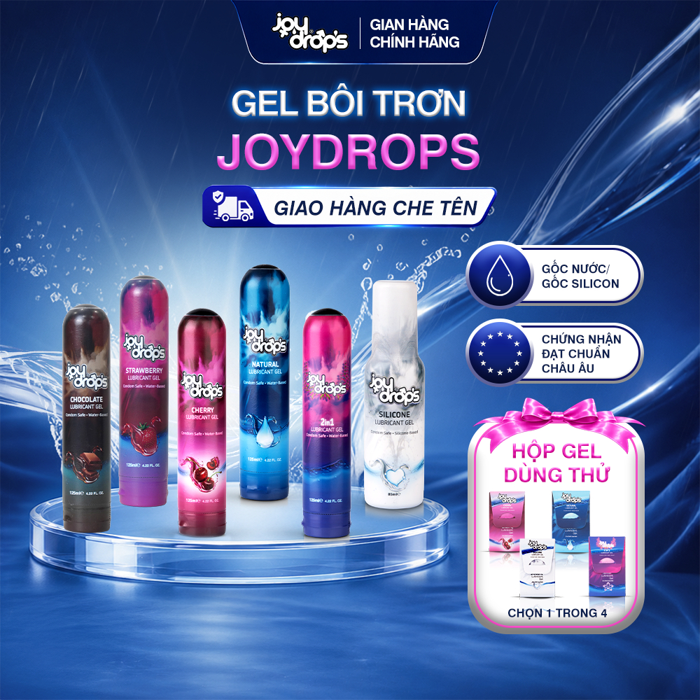 Gel Bôi Trơn Gốc Nước JoyDrops 6 Mùi Hương Lâu Khô Dịu Nhẹ Cho Da Dễ Rửa 125ml/85ml