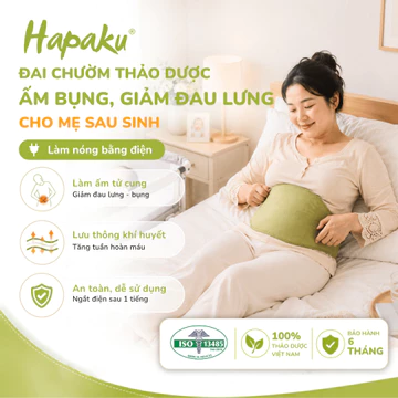 Đai Chườm Bụng Sau Sinh Cho Mẹ Từ Thảo Dược Hapaku, Chườm Nóng Sau Sinh, Giảm Đau Lưng Cho Mẹ Sau Sinh, Làm Ấm Tử Cung