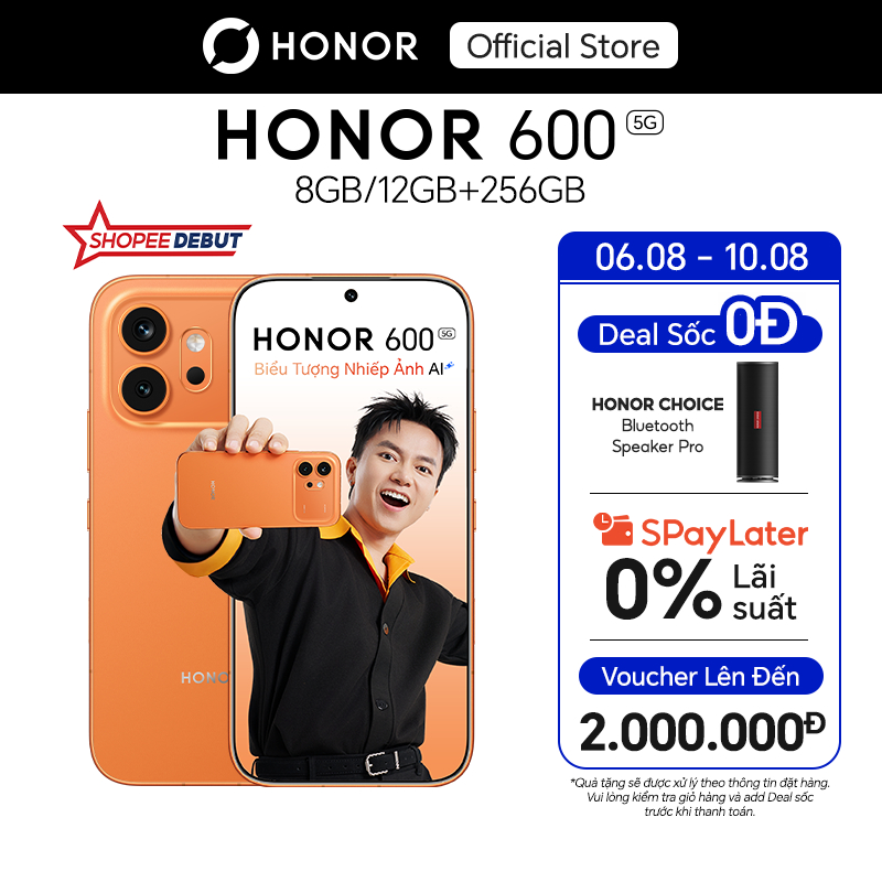 [ƯU ĐÃI MỞ BÁN] Điện Thoại HONOR 600 5G 8/12GB + 256GB | Chip Snapdragon 7 Gen 4 | AI Camera 200MP | BH 24 Tháng