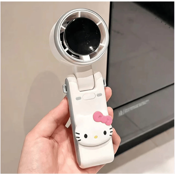 Quạt cầm tay Hello Kitty Quạt mini cầm tay Quạt tích điện USB Quạt cầm tay gấp gọn Quạt mini để bàn