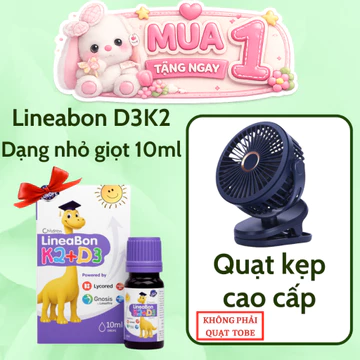 Tích điểm- Vitamin Lineabon k2 d3 bổ sung k2 d3 mk7 giúp tăng khả năng hấp thu canxi Lọ Tím 10ml