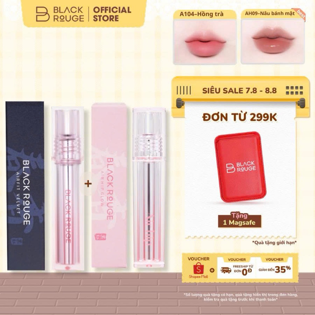 Son Air Fit Velvet Lite + Son Air Hip Glow Tint Back Rouge