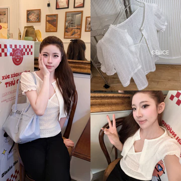 CÉLICE <56kg set hai chi tiết nữ set 2 chi tiết nữ set nữ kiểu set kiểu nữ set hai chi tiết nữ áo kiểu nữ